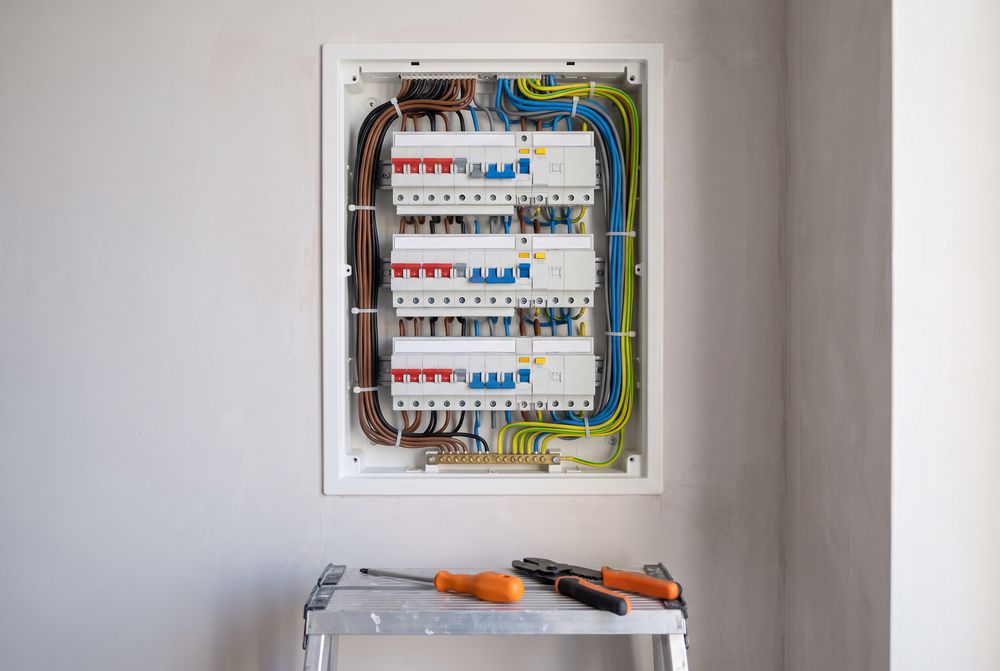 Un quadro elettrico con le linee ordinate